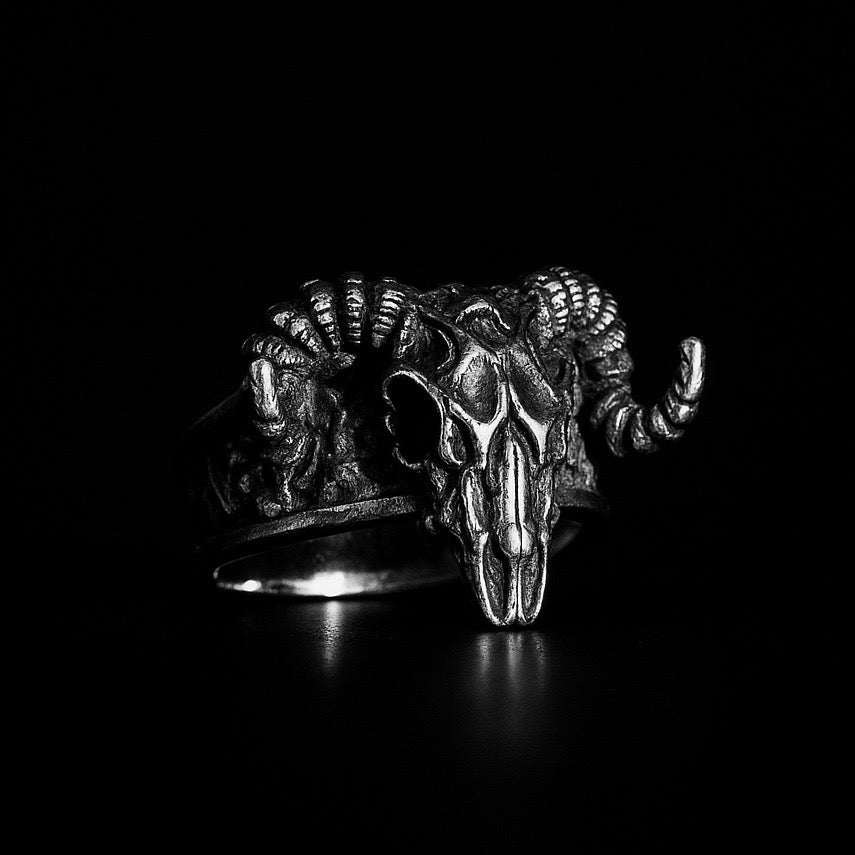 Goat skull ring