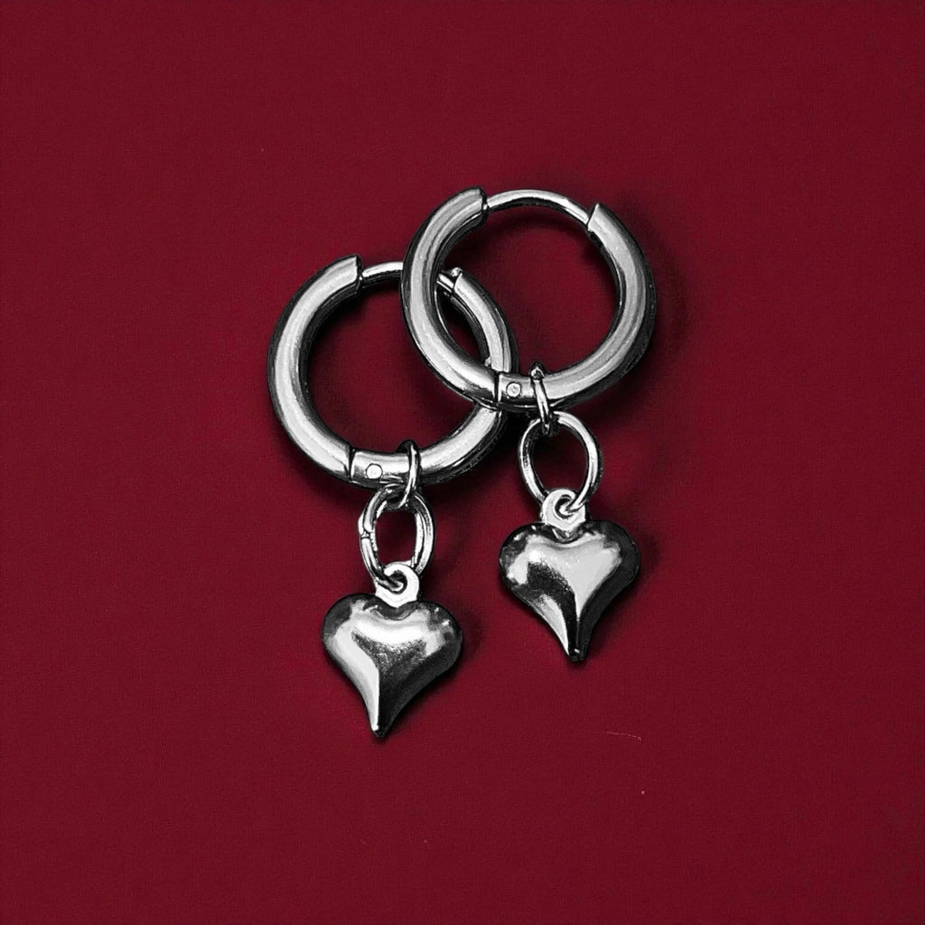 Heart drop earrings