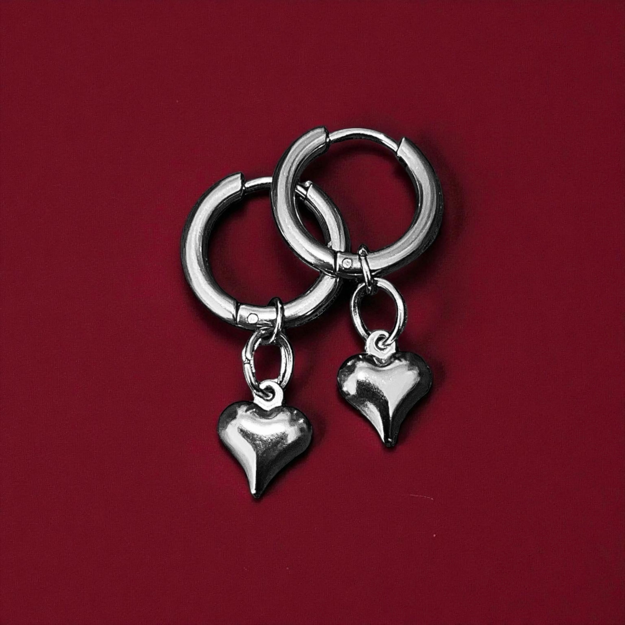 Heart drop earrings